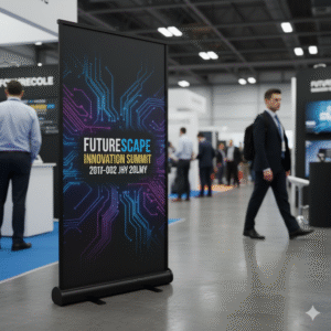 BLACK ROLL UP STANDEE